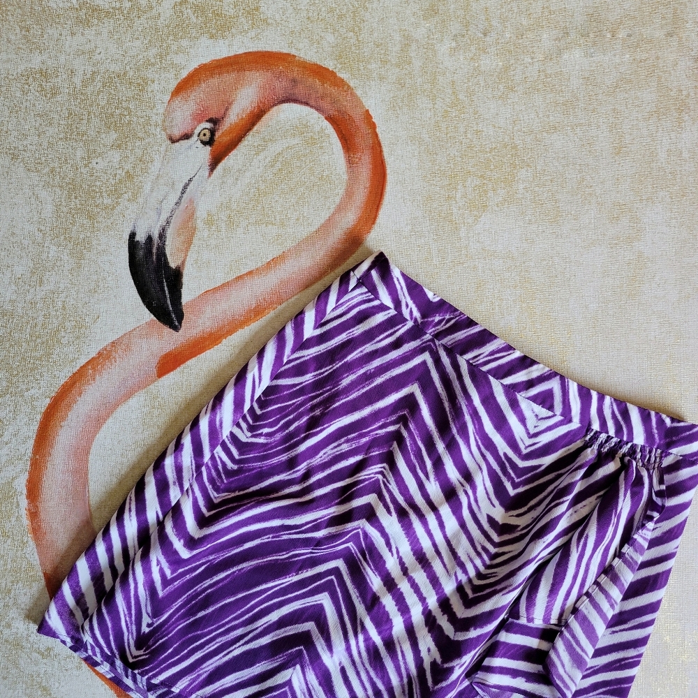 3/$25 Purple Zebra Print Mini Skirt Animal Wild 0 Safari